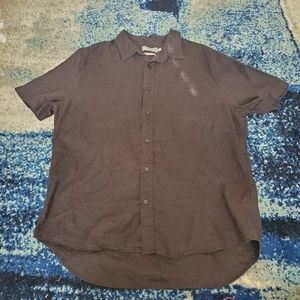 Vince. Classic fit charcoal grey button down sz L